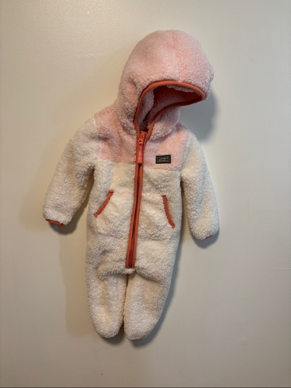 Eddie Bauer Pink & Cream Fleece Hooded  Bunting
